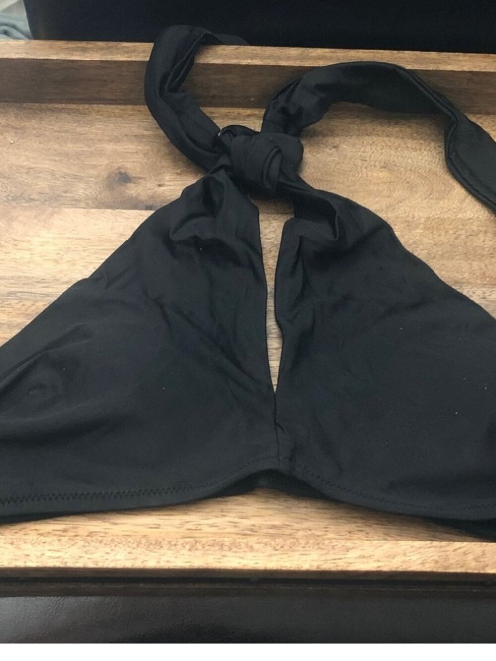 aerie Black Halter Bikini Top
